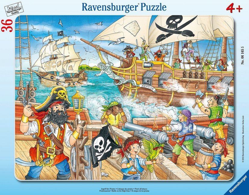 Ravensburger Kinderpuzzle - 06165 Angriff der Piraten - Rahmenpuzzle für Kinder ab 4 Jahren, mit 36 Teilen main product photo