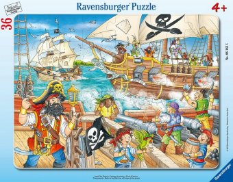 Ravensburger Kinderpuzzle - 06165 Angriff der Piraten - Rahmenpuzzle für Kinder ab 4 Jahren, mit 36 Teilen