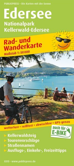 PublicPress Rad- und Wanderkarte Edersee, Nationalpark Kellerwald-Edersee main product photo