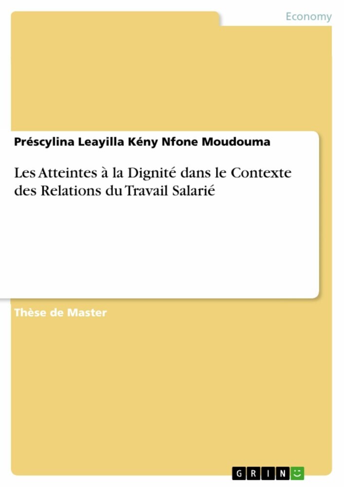 Les Atteintes à la Dignité dans le Contexte des Relations du Travail Salarié main product photo