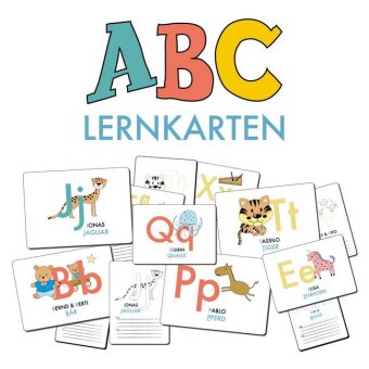 ABC-Lernkarten der Tiere, Bildkarten, Wortkarten, Flash Cards mit Groß- und Kleinbuchstaben Lesen lernen mit Tieren für Kinder im Kindergarten und der Grundschule