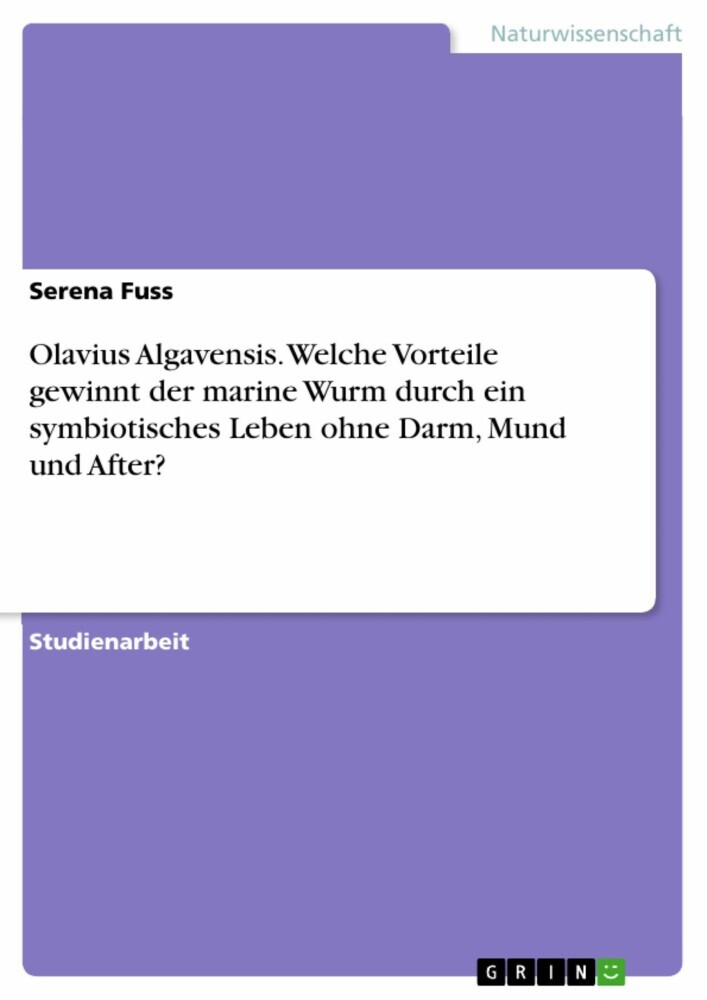 Olavius Algavensis. Welche Vorteile gewinnt der marine Wurm durch ein symbiotisches Leben ohne Darm, Mund und After? main product photo