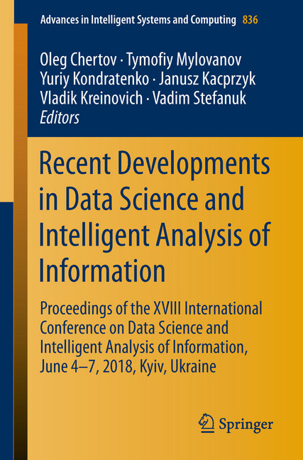 Recent Developments in Data Science and Intelligent Analysis of Information main product photo