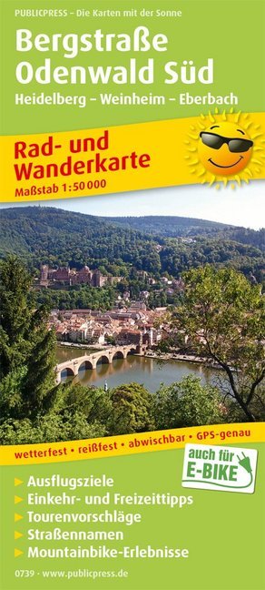 PublicPress Rad- und Wanderkarte Bergstraße-Odenwald Süd main product photo