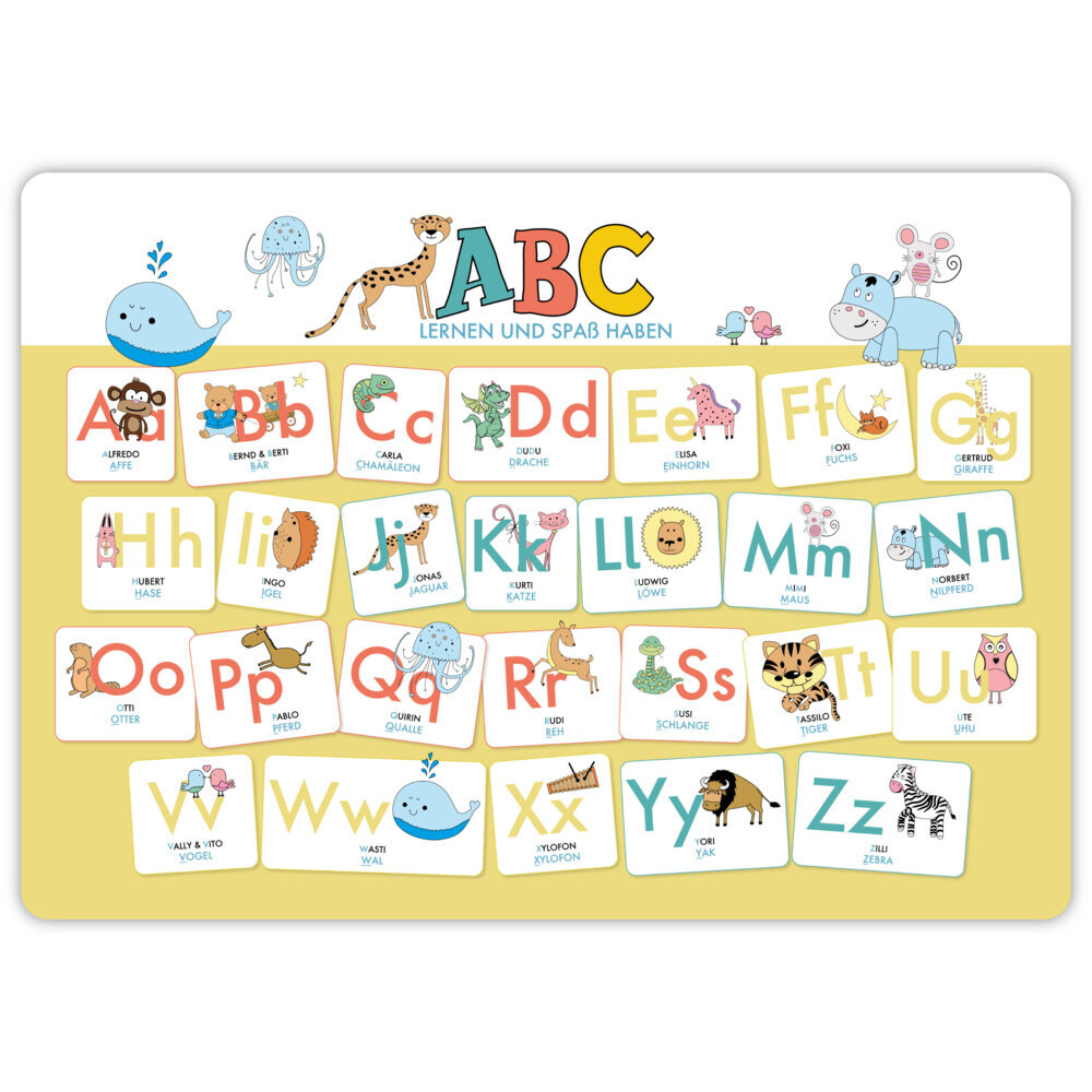 Hochwertiges ABC-Mini-Lernposter der Tiere main product photo