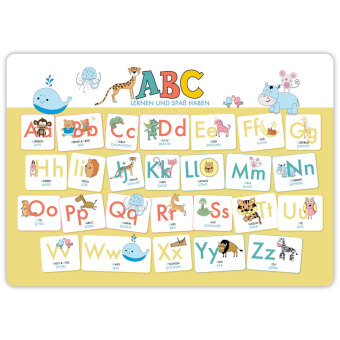 Hochwertiges ABC-Mini-Lernposter der Tiere