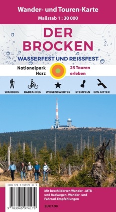 Der Brocken, Wander- und Mountainbike-Karte