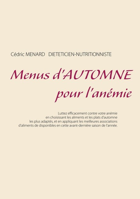 Menus d'automne pour l'anémie main product photo