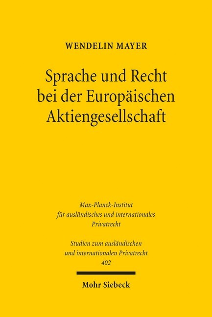 Sprache und Recht bei der Europäischen Aktiengesellschaft main product photo