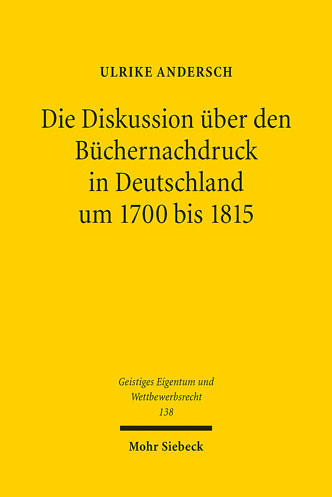 Die Diskussion über den Büchernachdruck in Deutschland um 1700 bis 1815 main product photo