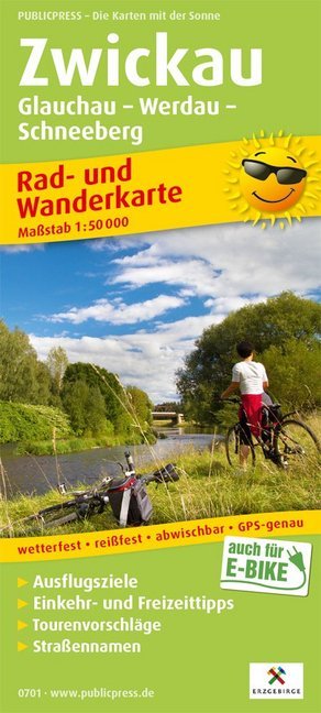 PublicPress Rad- und Wanderkarte Zwickau - Glauchau, Werdau, main product photo