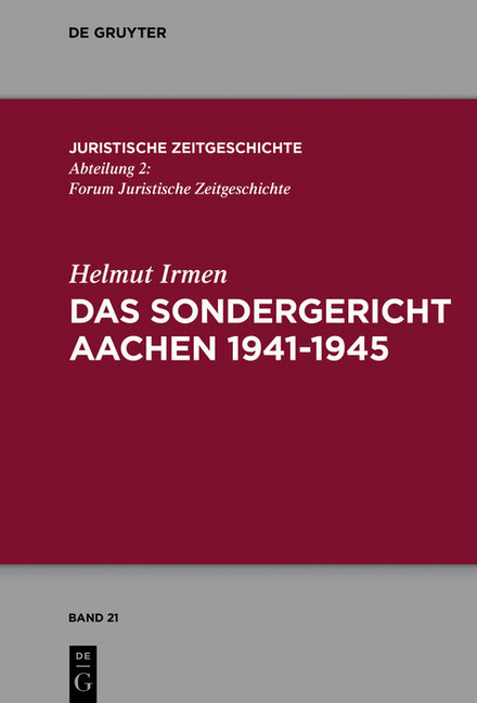 Das Sondergericht Aachen 1941-1945 main product photo