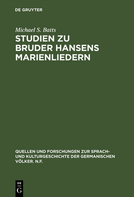 Studien zu Bruder Hansens Marienliedern main product photo