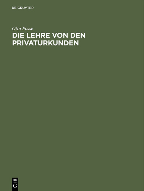 Die Lehre von den Privaturkunden main product photo