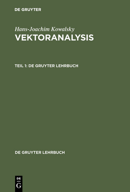 Hans-Joachim Kowalsky: Vektoranalysis. Teil 1 main product photo