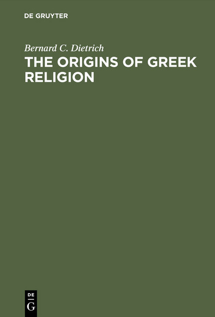 The Origins of Greek Religion main product photo