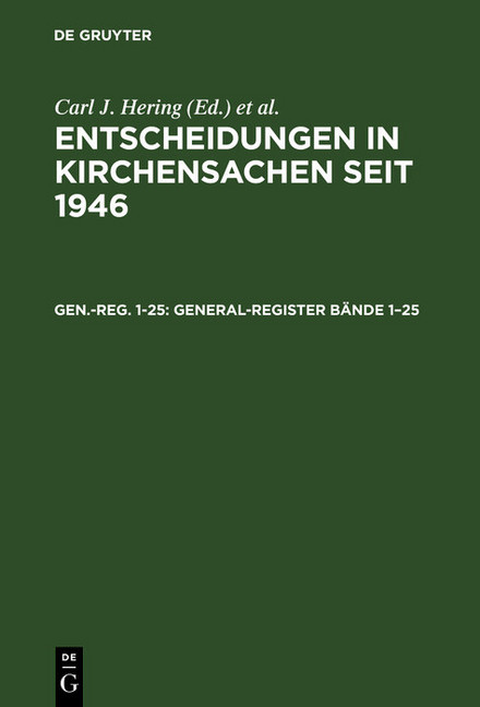 General-Register Bände 1-25 main product photo