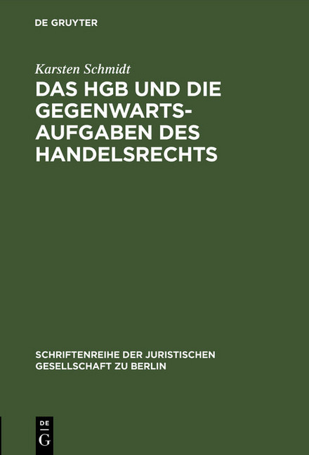 Das HGB und die Gegenwartsaufgaben des Handelsrechts main product photo