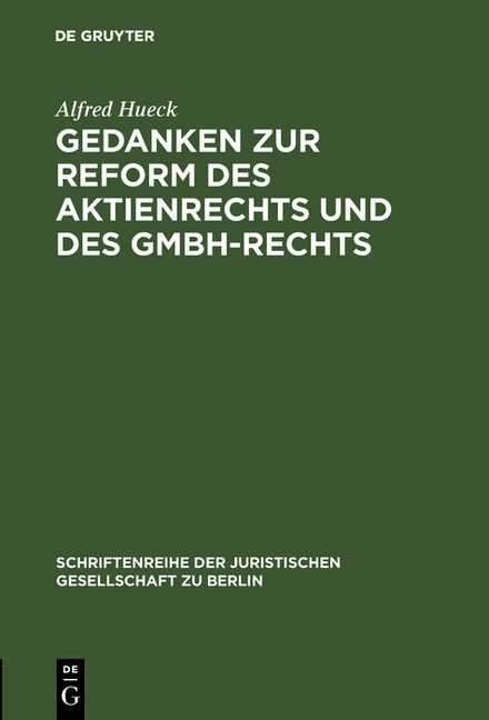 Gedanken zur Reform des Aktienrechts und des GmbH-Rechts main product photo