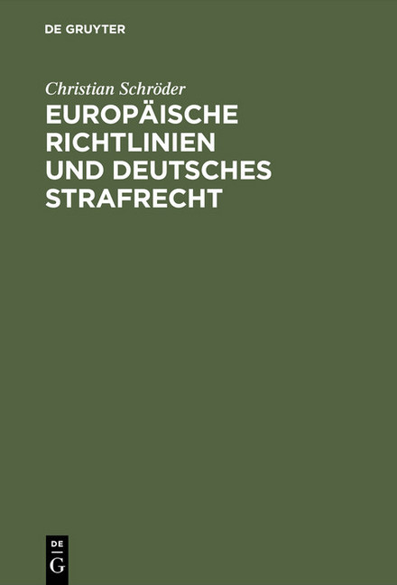 Europäische Richtlinien und deutsches Strafrecht main product photo