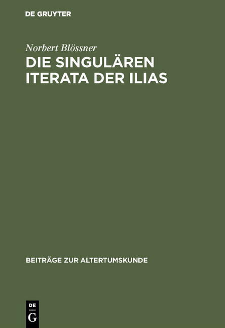 Die singulären Iterata der Ilias main product photo