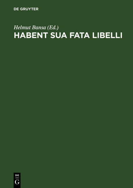 Habent sua fata libelli main product photo