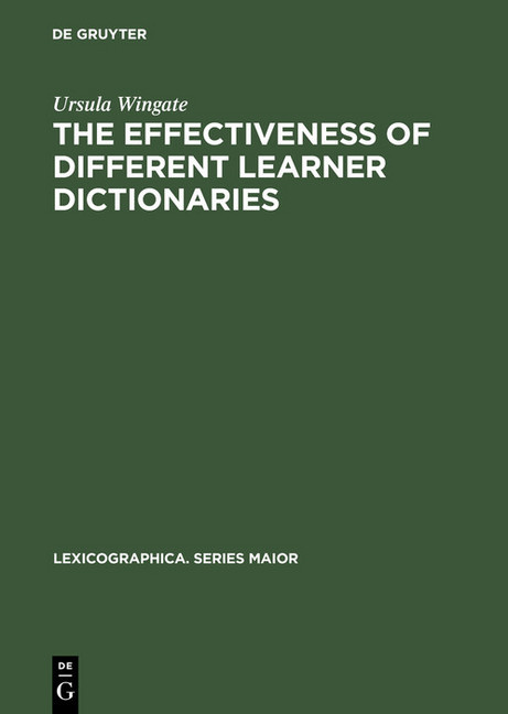 The Effectiveness of Different Learner Dictionaries main product photo