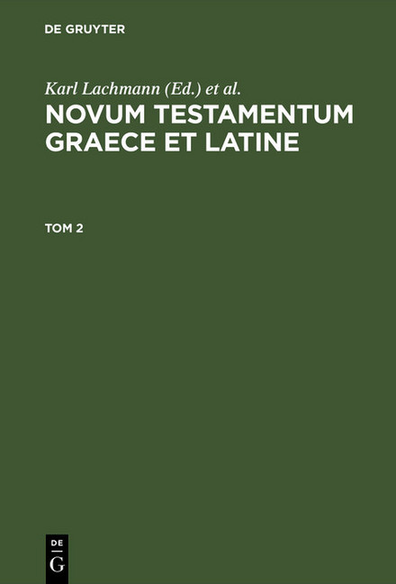 Novum Testamentum Graece et Latine. Tom 2 main product photo