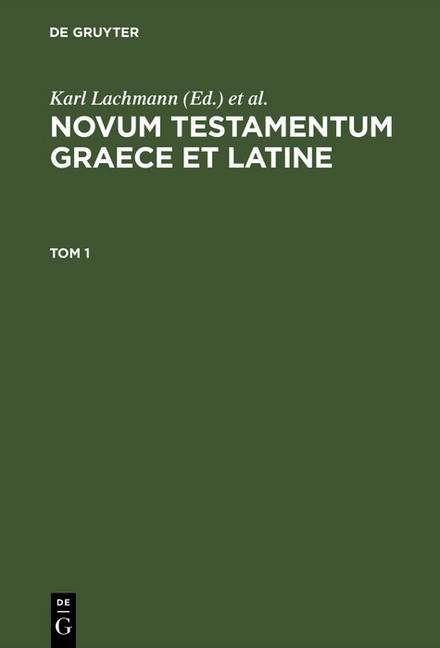 Novum Testamentum Graece et Latine. Tom 1 main product photo