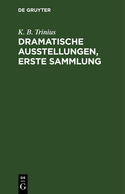 Dramatische Ausstellungen, erste Sammlung main product photo