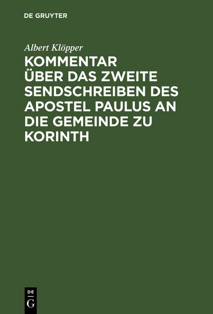 Kommentar über das zweite Sendschreiben des Apostel Paulus an die Gemeinde zu Korinth main product photo