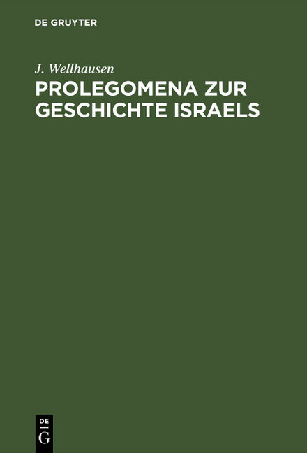 Prolegomena zur Geschichte Israels main product photo