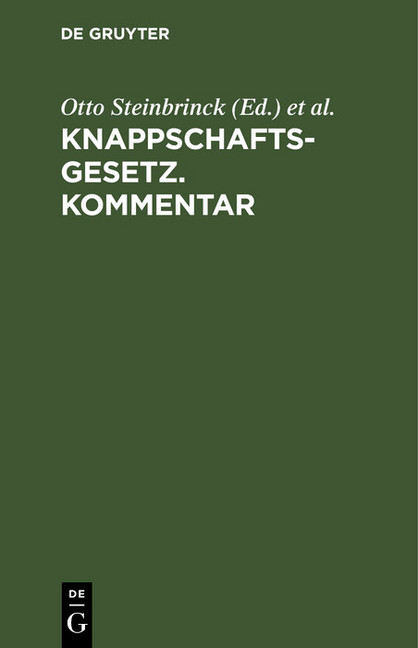 Knappschaftsgesetz. Kommentar main product photo