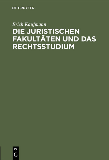 Die juristischen Fakultäten und das Rechtsstudium main product photo
