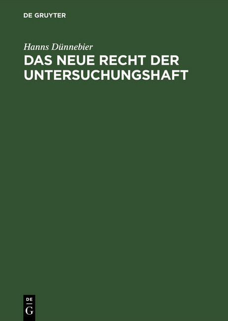 Das neue Recht der Untersuchungshaft main product photo