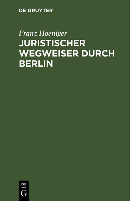 Juristischer Wegweiser durch Berlin main product photo