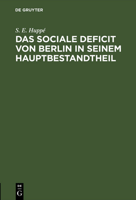 Das sociale Deficit von Berlin in seinem Hauptbestandtheil main product photo