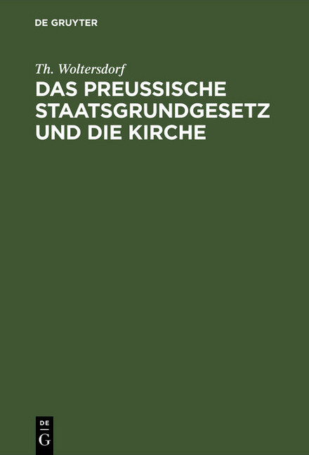 Das Preußische Staatsgrundgesetz und die Kirche main product photo