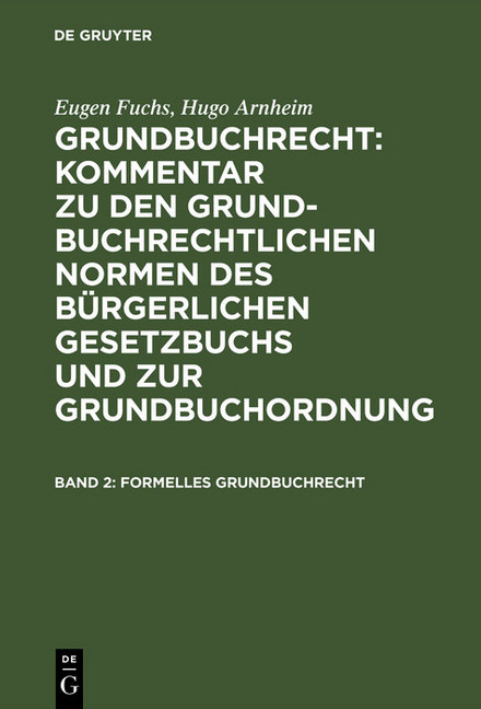 Formelles Grundbuchrecht main product photo