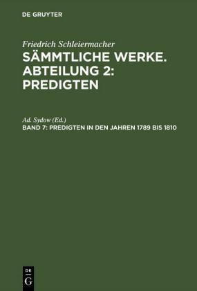 Predigten in den Jahren 1789 bis 1810