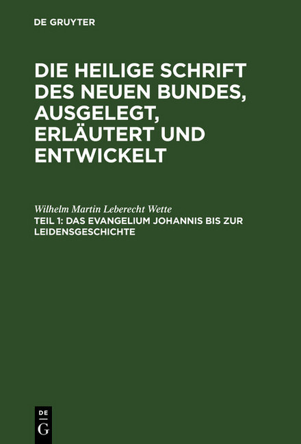 Das Evangelium Johannis bis zur Leidensgeschichte main product photo