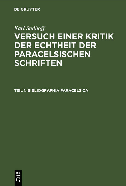 Bibliographia Paracelsica main product photo
