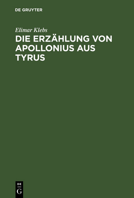 Die Erzählung von Apollonius aus Tyrus main product photo