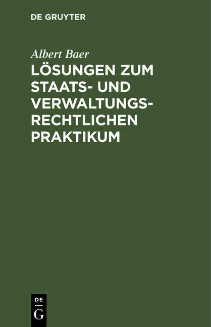 Lösungen zum staats- und verwaltungsrechtlichen Praktikum main product photo