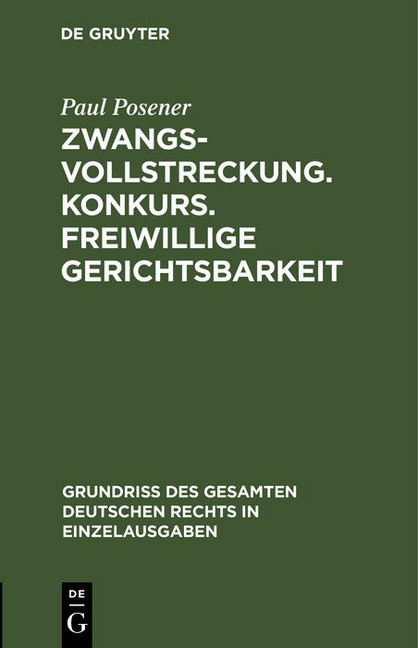 Zwangsvollstreckung. Konkurs. Freiwillige Gerichtsbarkeit main product photo