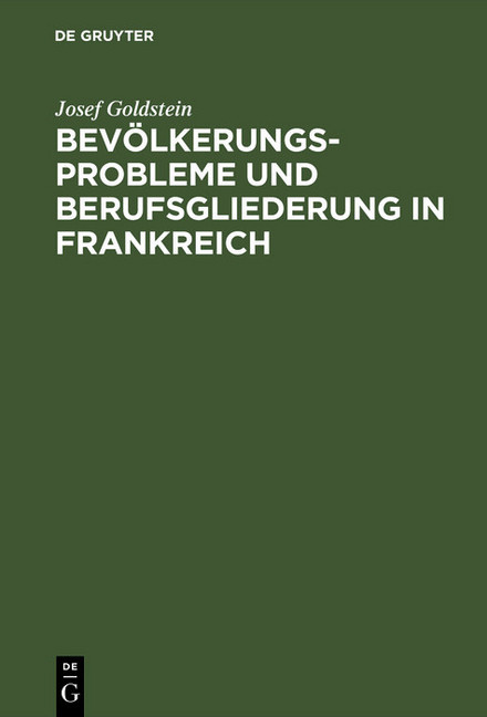 Bevölkerungsprobleme und Berufsgliederung in Frankreich main product photo