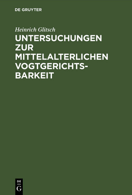 Untersuchungen zur mittelalterlichen Vogtgerichtsbarkeit main product photo