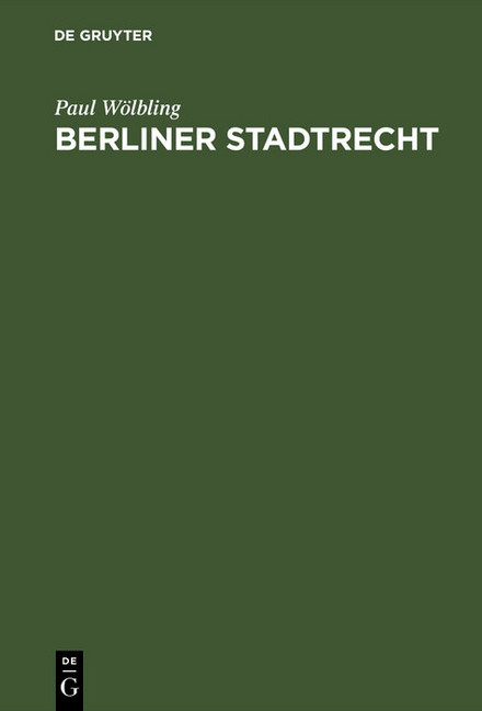 Berliner Stadtrecht main product photo