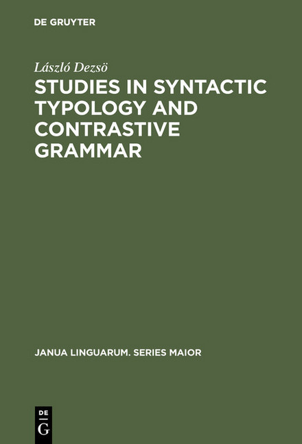 Studies in Syntactic Typology and Contrastive Grammar main product photo