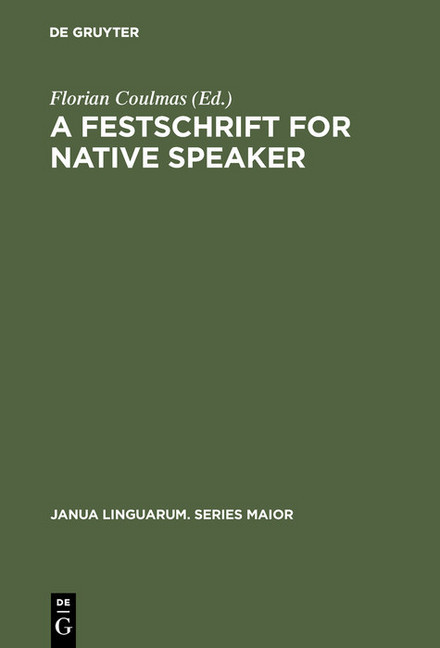 A Festschrift for Native Speaker main product photo
